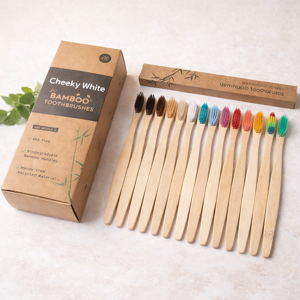 Cheeky White bamboo soft-bristled toothbrush