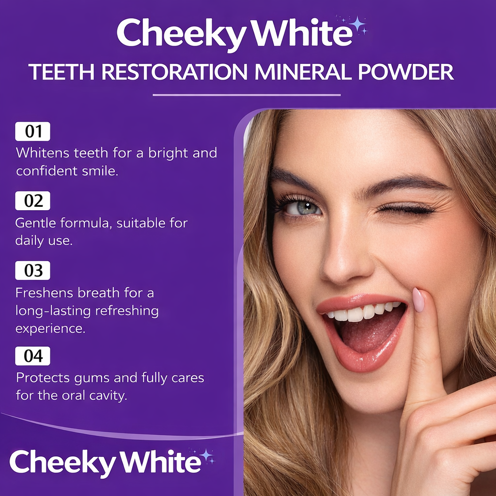 Cheeky White Purple teeth whitening powder